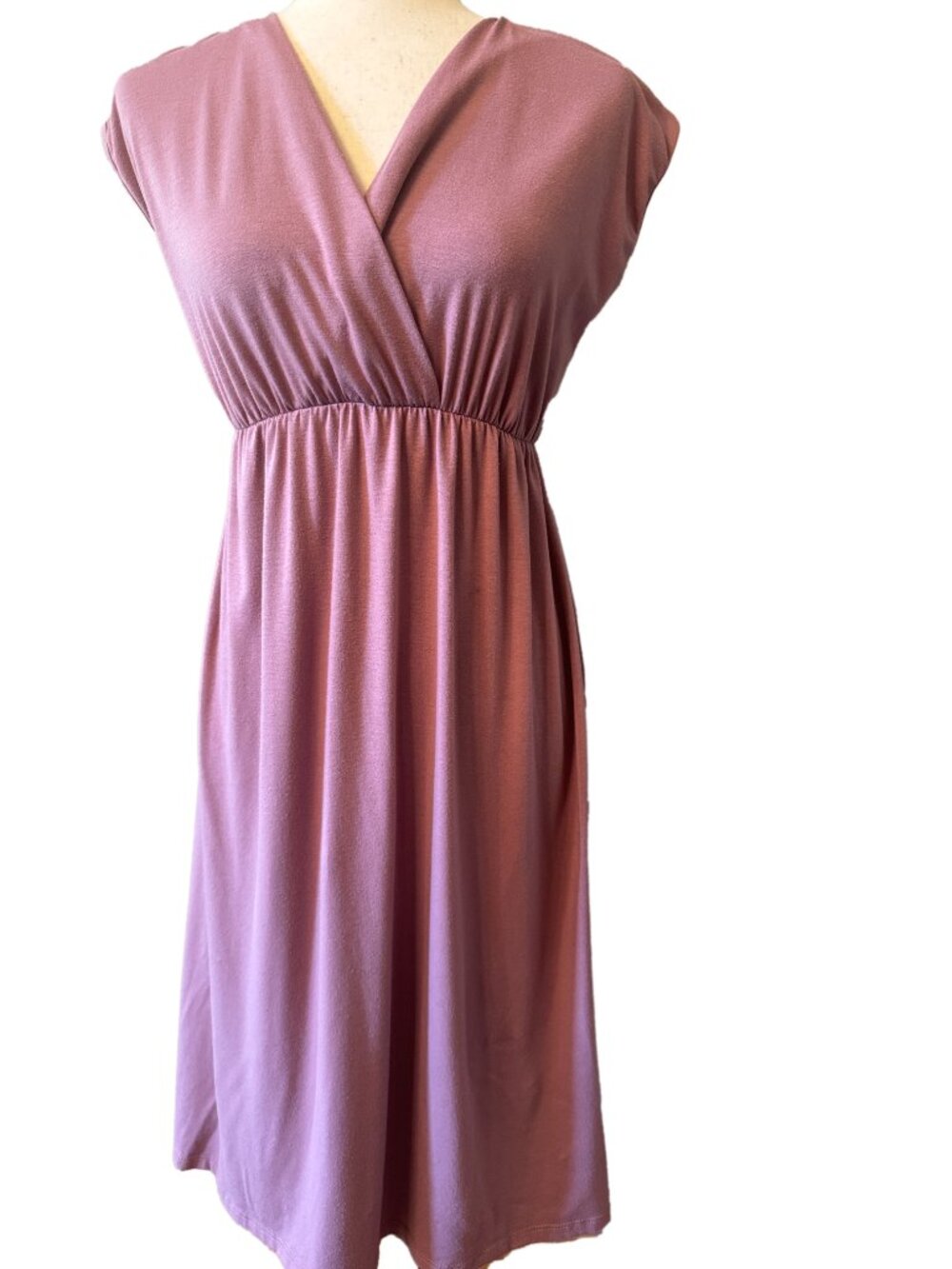 Pinkblush Mauve Mock Wrap Maternity Dress Size Small